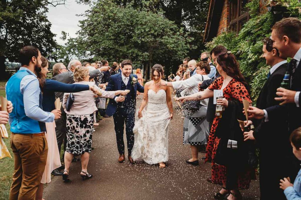 wedding confetti line at Herons Farm Reading 