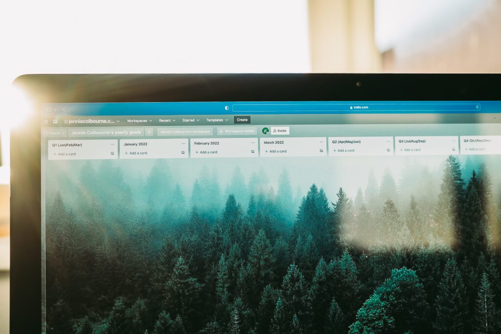 Photographers 2022 goals on a trello board