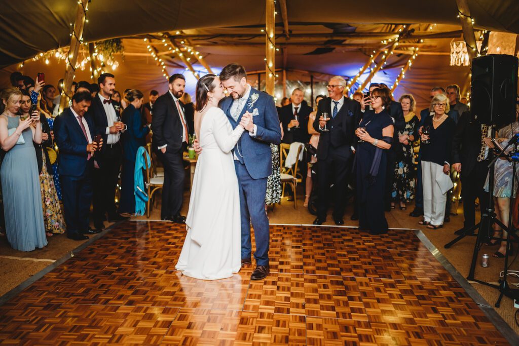 a bride and grooms first dance captured by a berkshire wedding photographer 