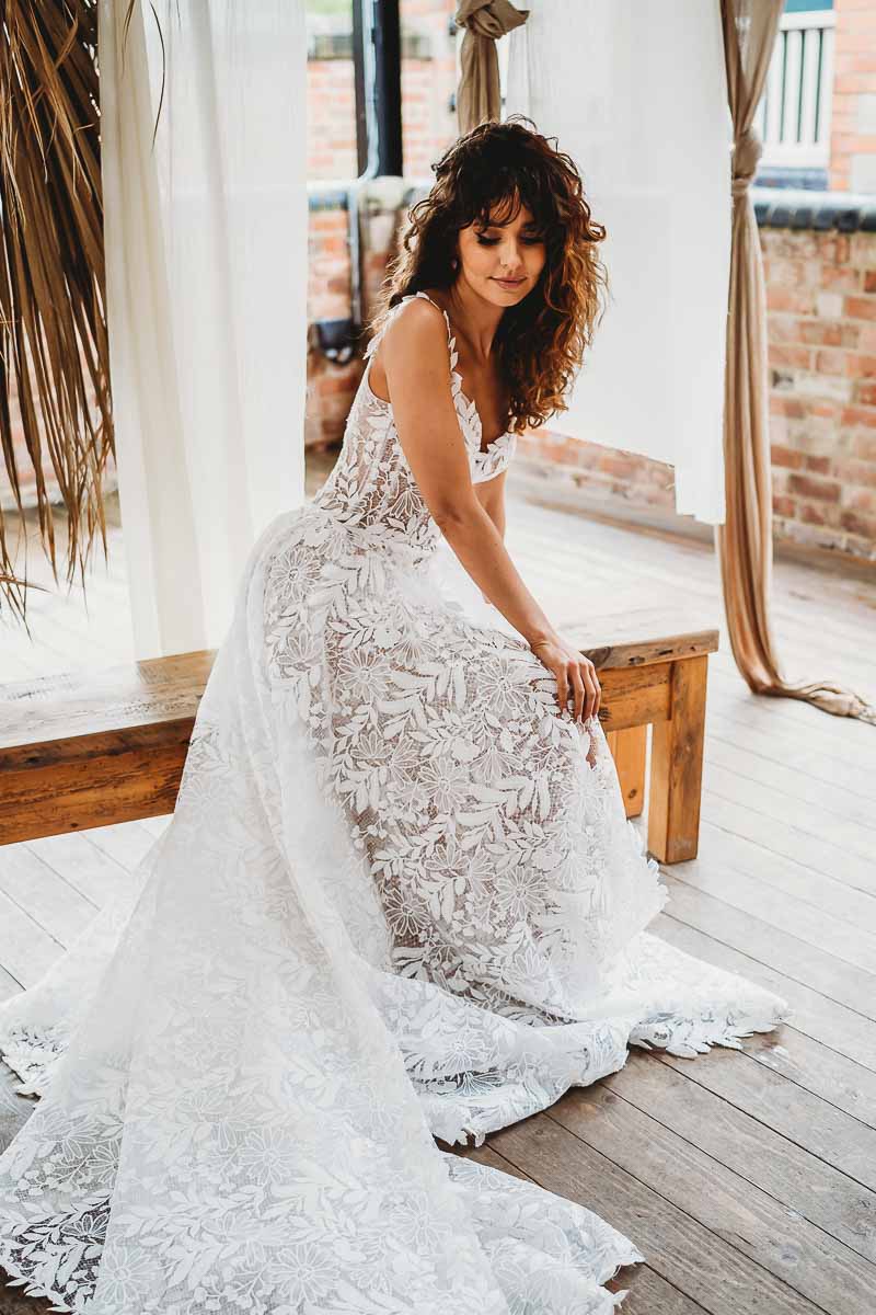 bridal portrait taken during a wedding in the cotswolds