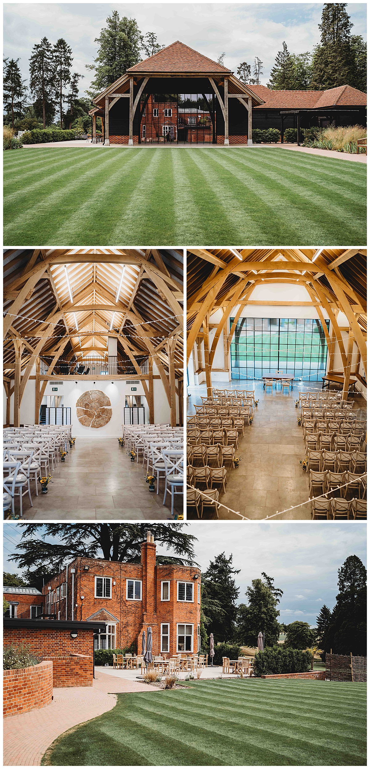 a collection of images of The Post Barn Newbury taken by a wedding photographer