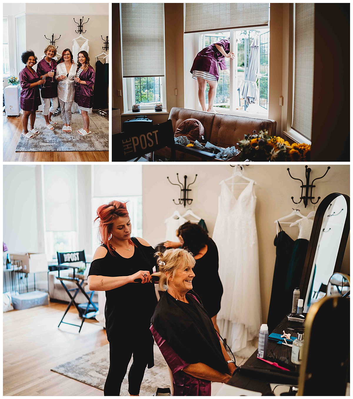 photos taken by a berkshire wedding photographer of a bridal party getting ready 