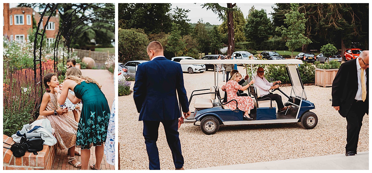 photos taken by a Newbury Wedding Photographer as wedding guests arrive for a newbury wedding
