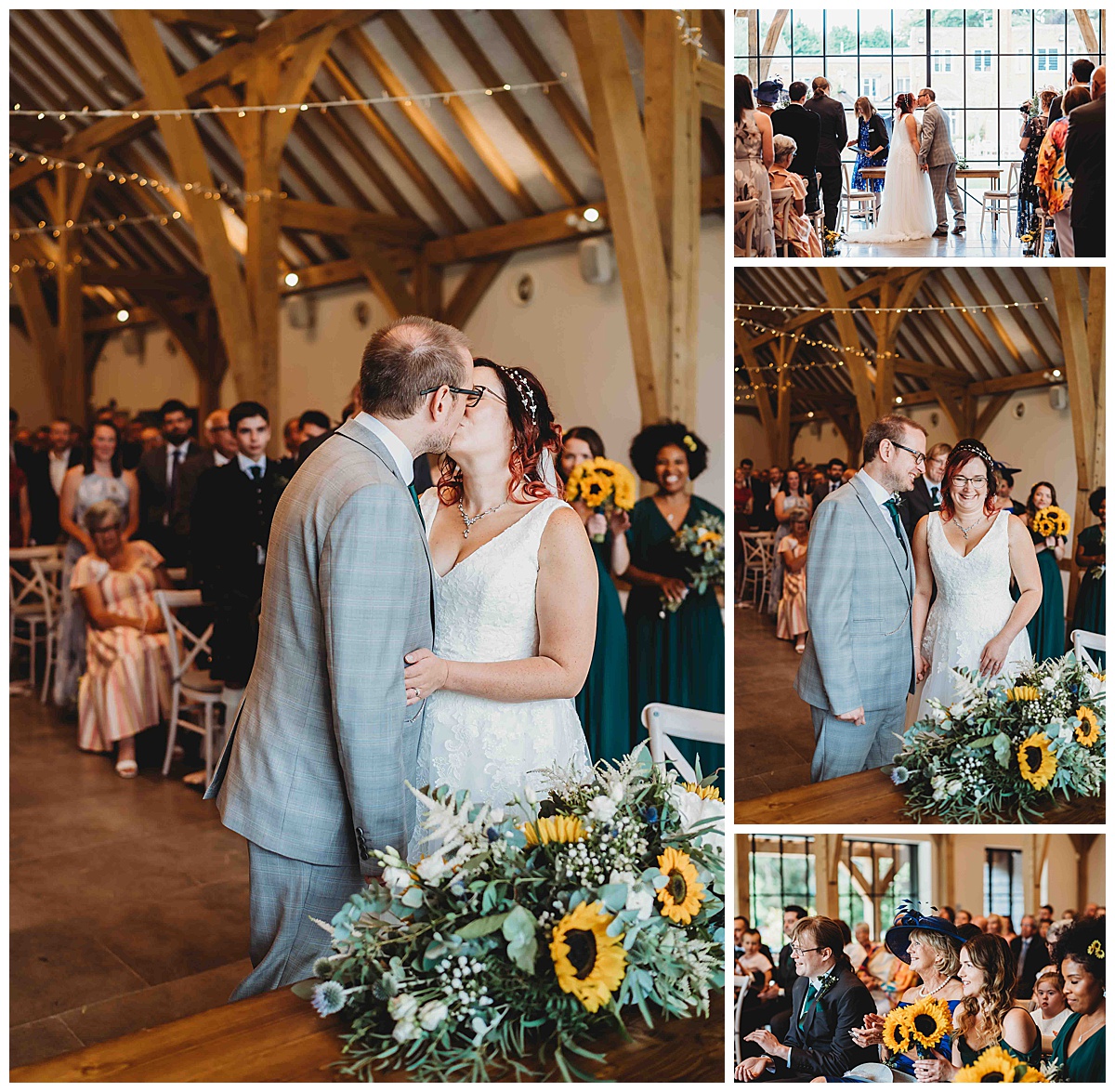 an image for the post barn photography of the bride and groom kissing as they end the wedding ceremony 