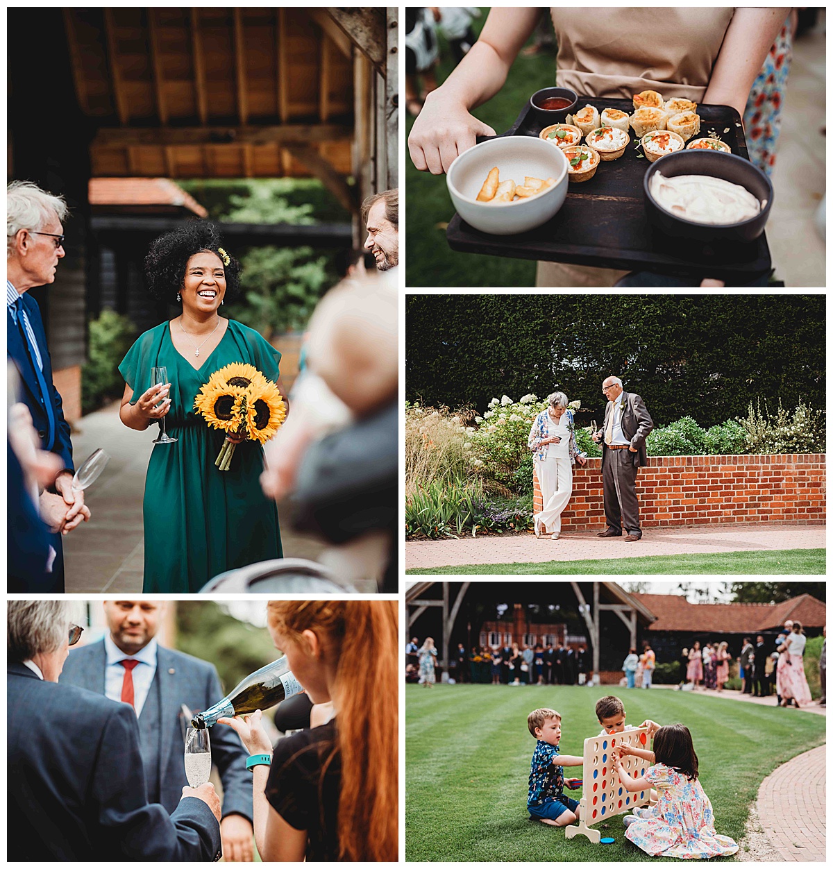 wedding guests enjoying a summer countryside wedding in Berkshire