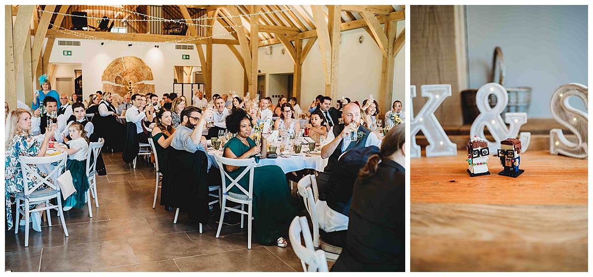 wedding guests watching the speeches from a wedding in newbury berkshire 