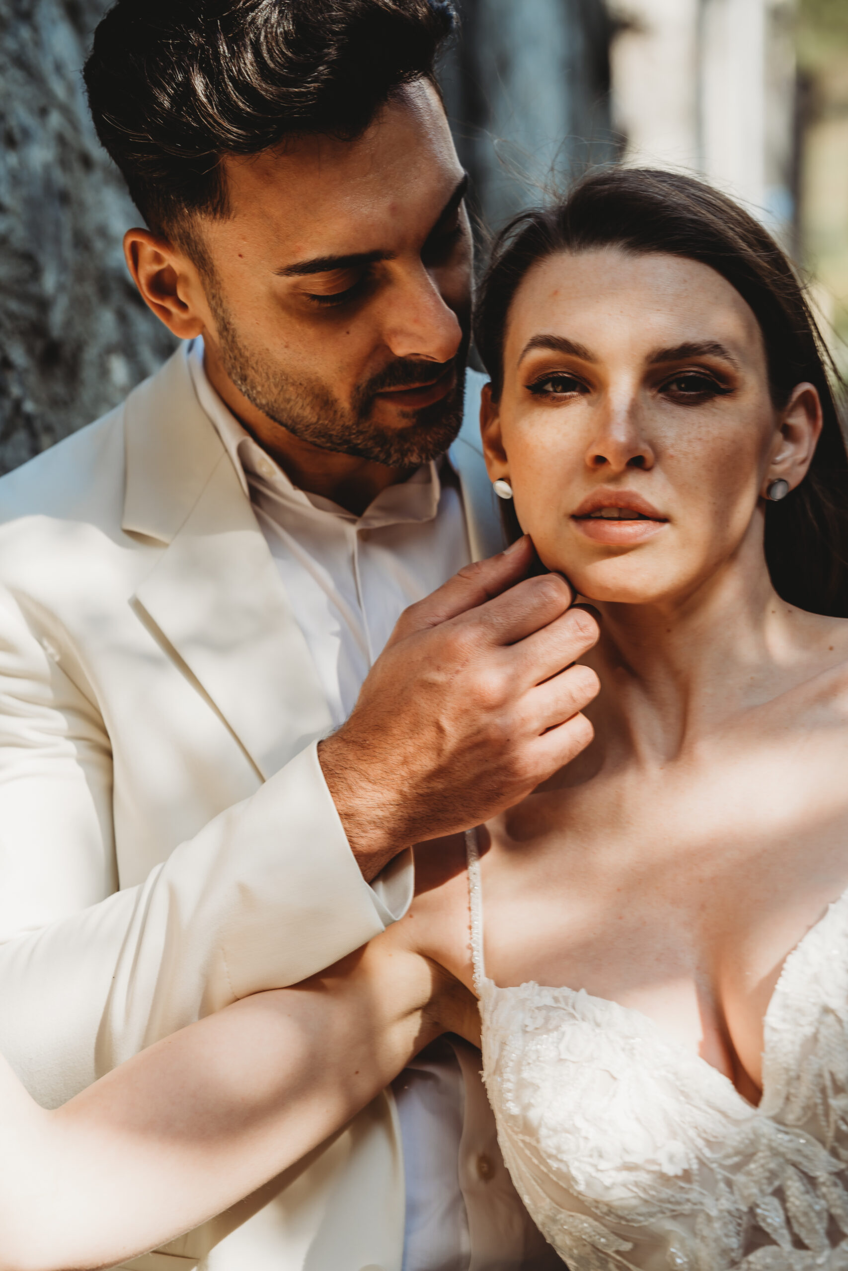 a bride and groom after their romantic italian wedding
