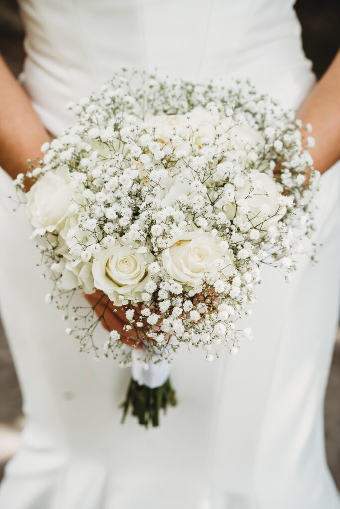 a detail shot of a wedding bouquet