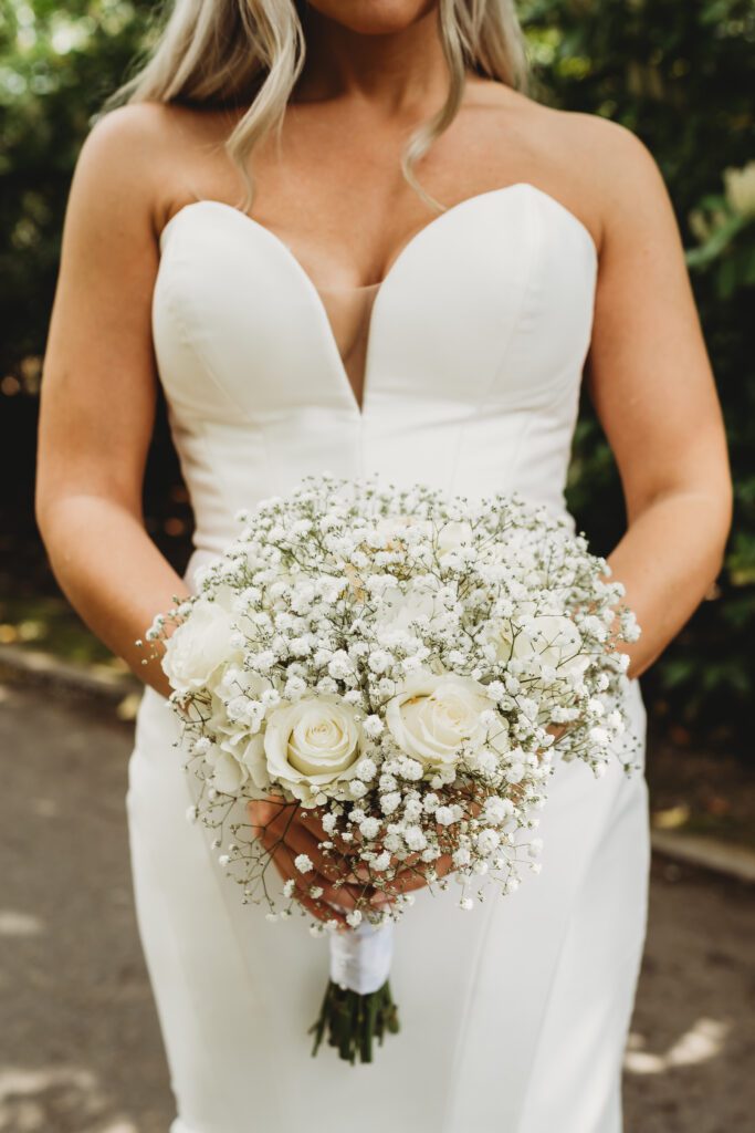 a detail shot of a wedding bouquet