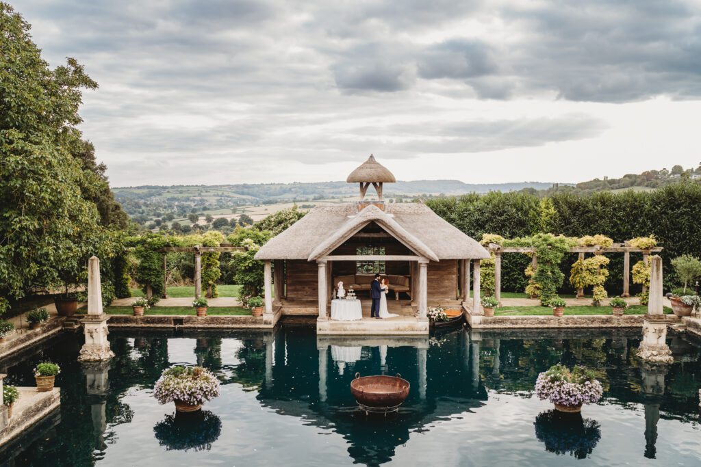 an epic photo of a bride and groom at Euridge manor after their wedding. Take by a euridge manor wedding photographer