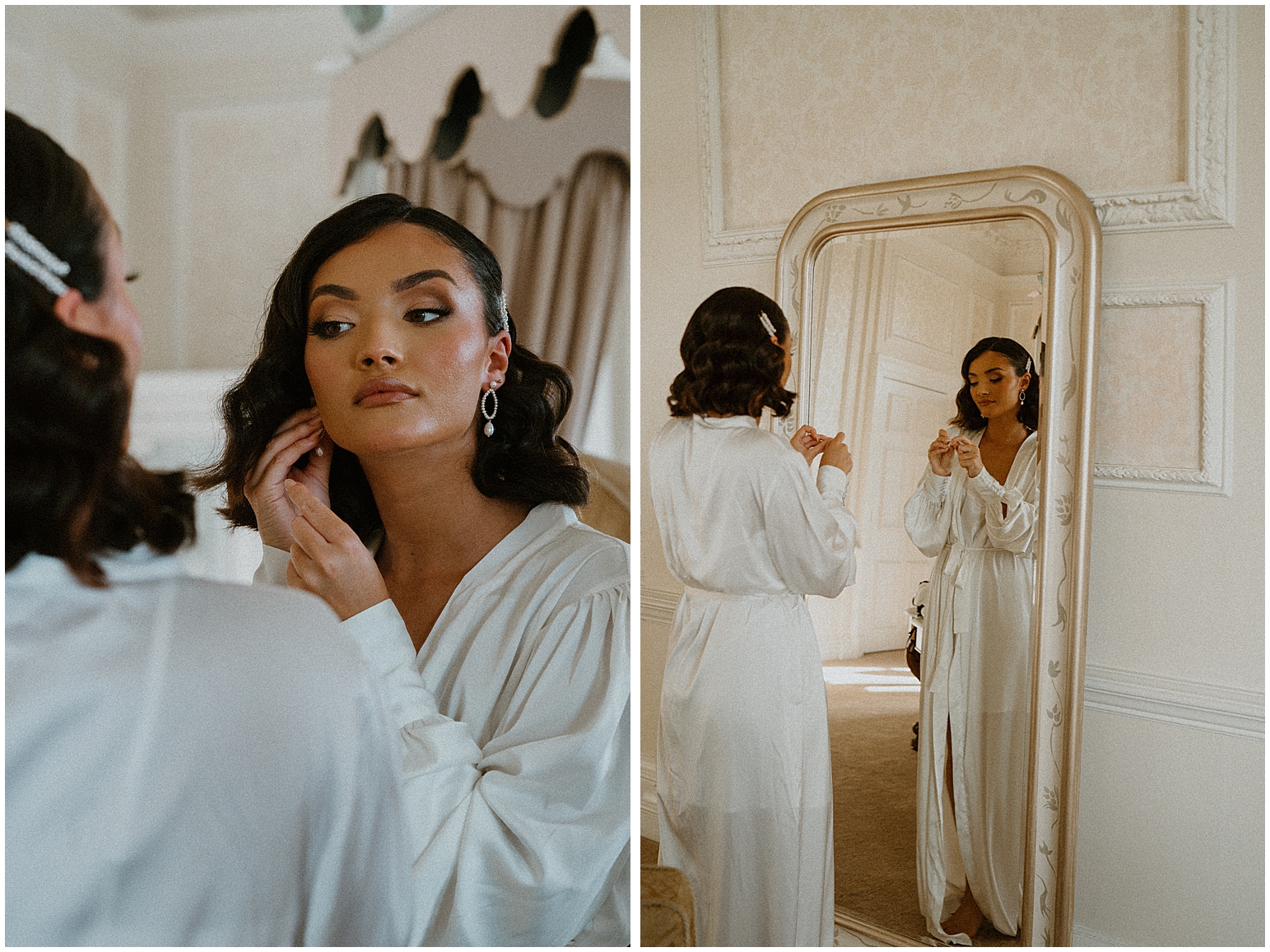 a bride getting ready for her wedding at Hedsor House