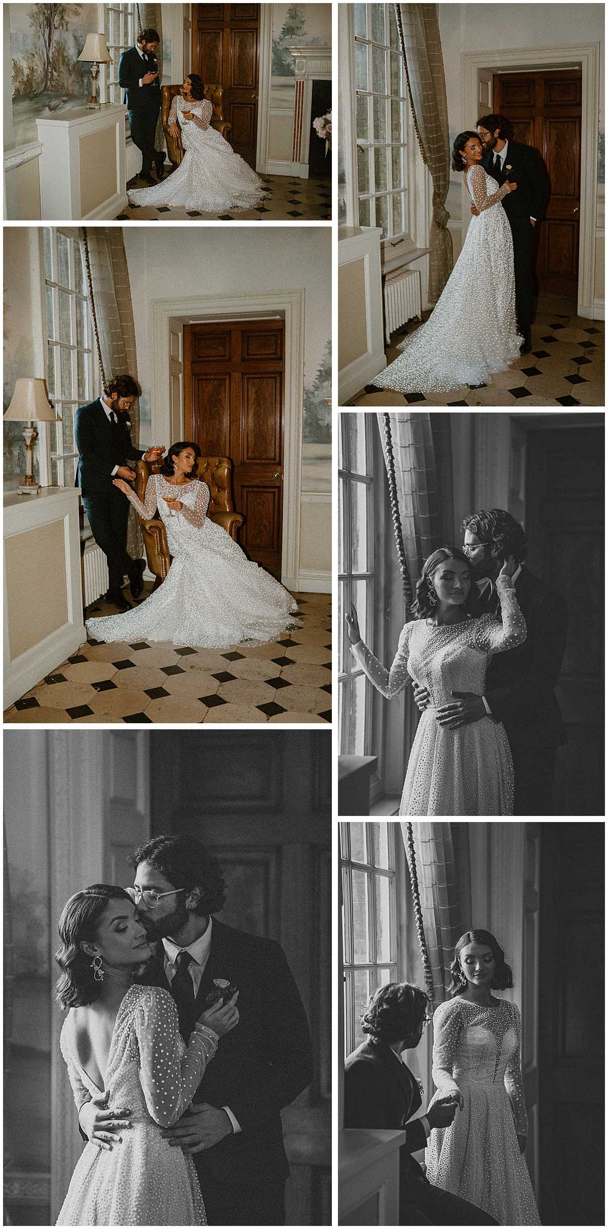 bride and groom cuddling together after their wedding ceremony at Hedsor House