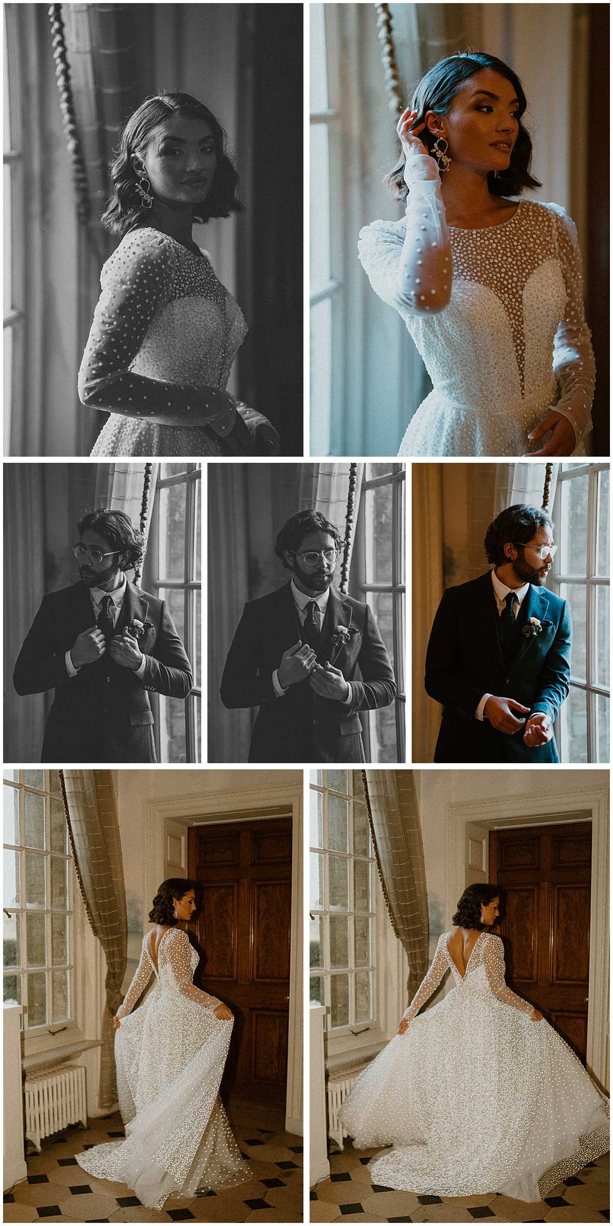 bride and groom's portrait photos after their wedding ceremony at Hedsor House 