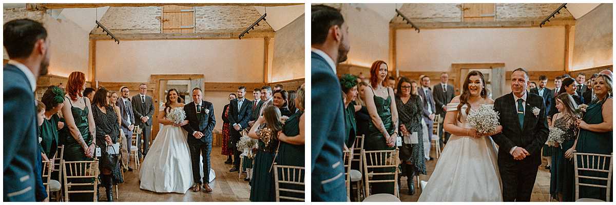 a bride coming down the aisle ready for her wedding ceremony