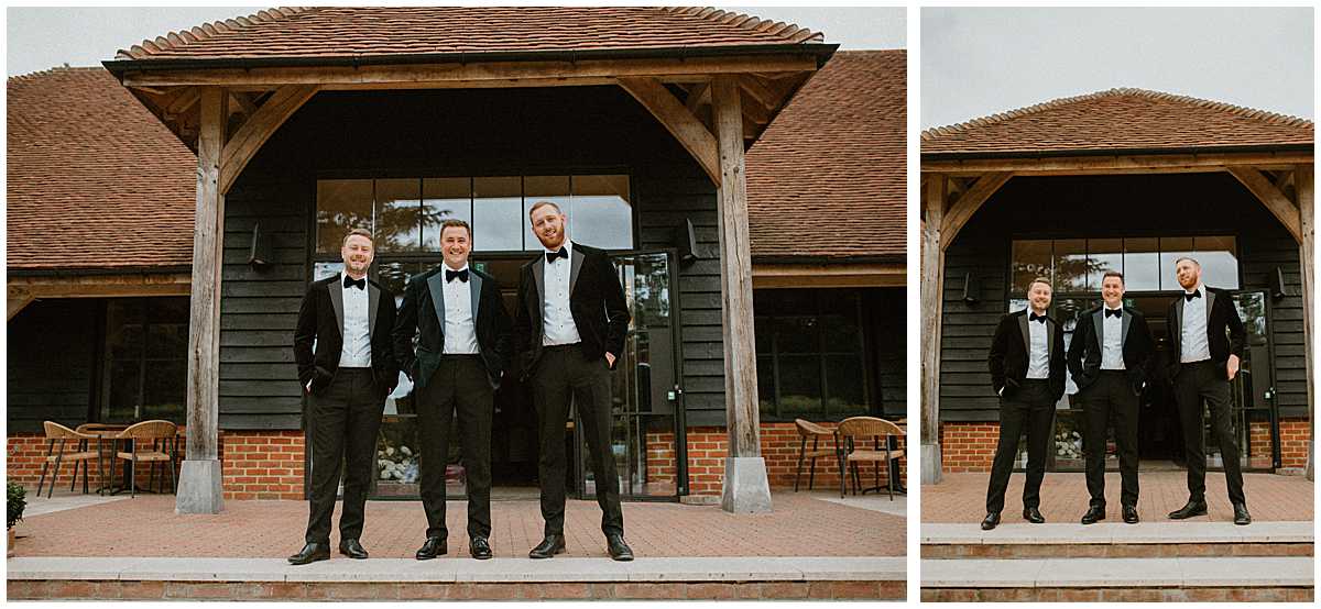 traditional groom photos at The Post Barn, being taken by a berkshire wedding photographer