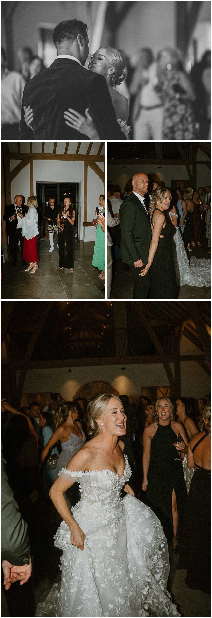 Guests dancing and celebrating at a wedding in Berkshire
