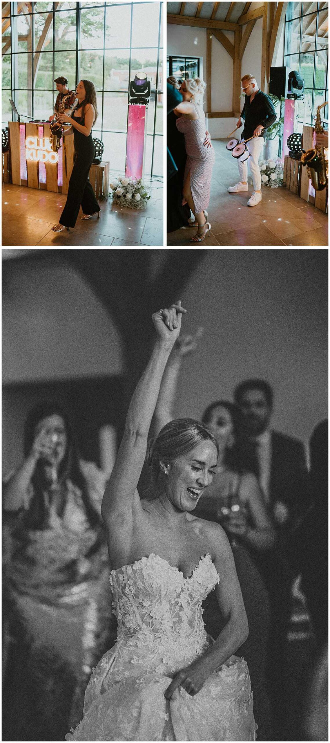 Guests dancing and celebrating at a wedding in Berkshire