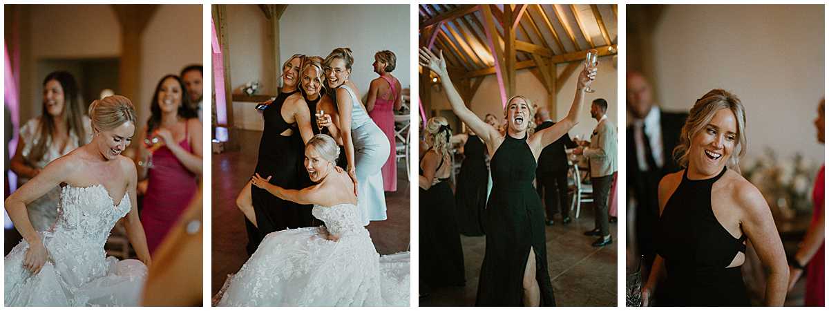 Party moments and live music at The Post Barn, photographed by a Luxury Berkshire wedding photographer