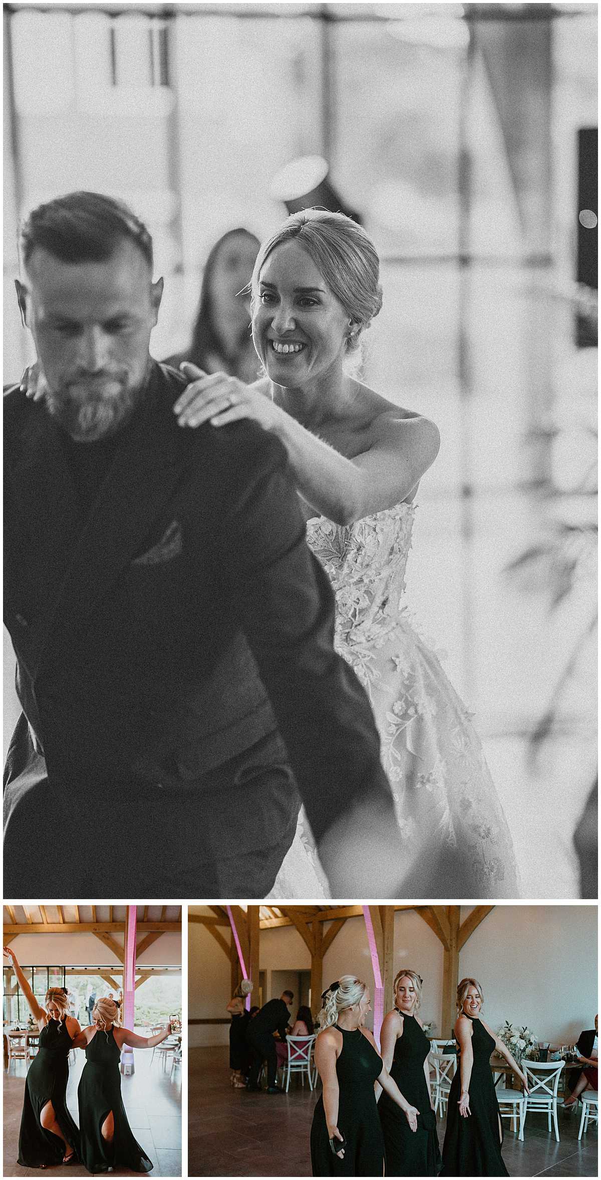 Party moments and live music at The Post Barn, photographed by a Luxury Berkshire wedding photographer