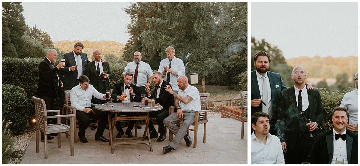 Groomsmen enjoying their wedding celebrations at The Post barn