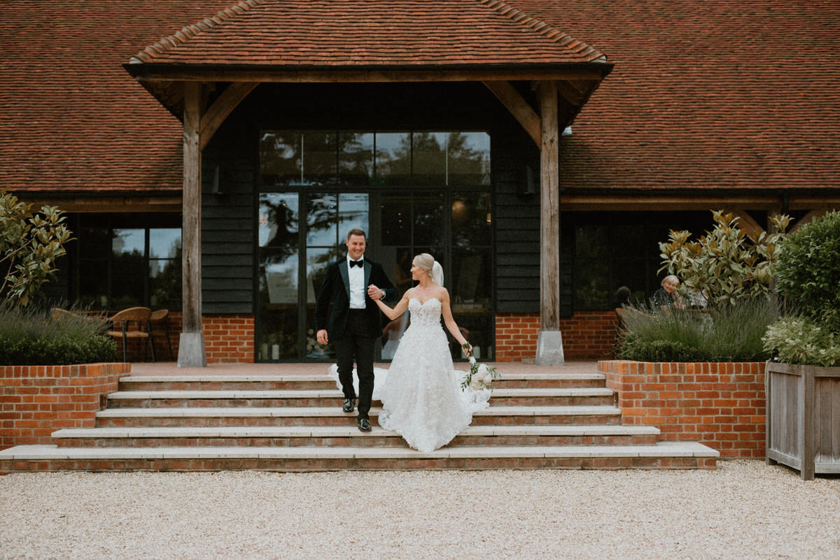 Romantic candid moments of bride and groom during their Berkshire wedding day