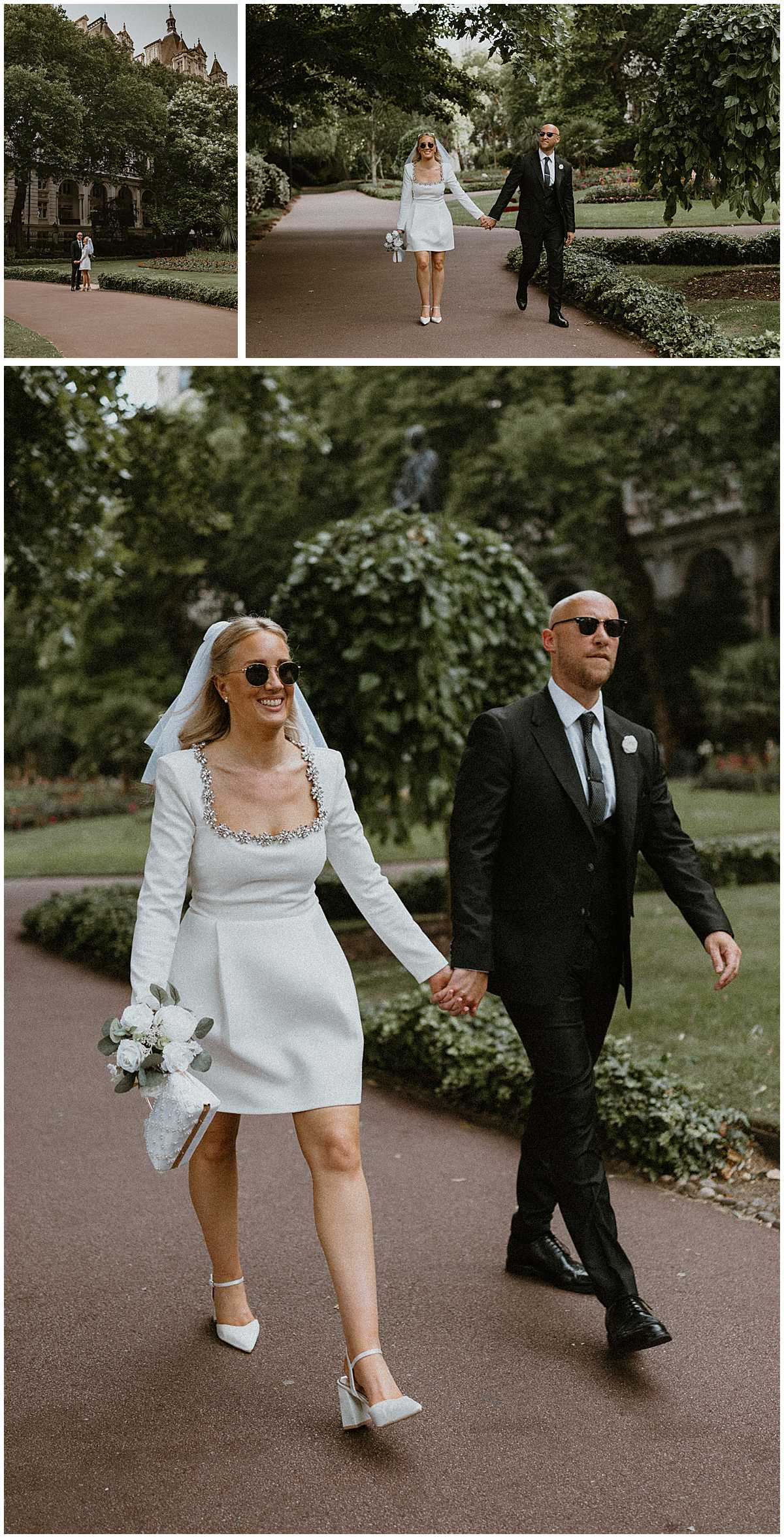 Couple photos along Embankment in London