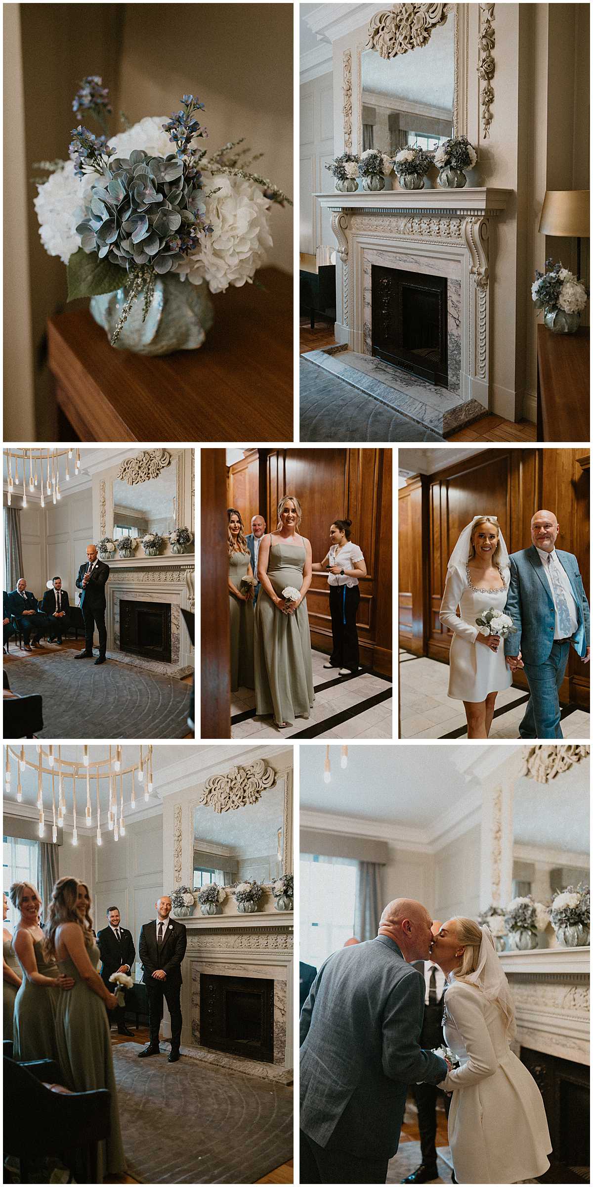 Relaxed editorial-style portraits at Old Marylebone Town Hall captured by UK wedding photographer Jennie Colbourne